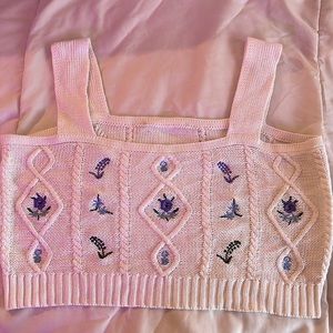 Floral knit crop top